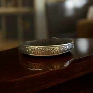 Silver Engraved Cuff Bracelet